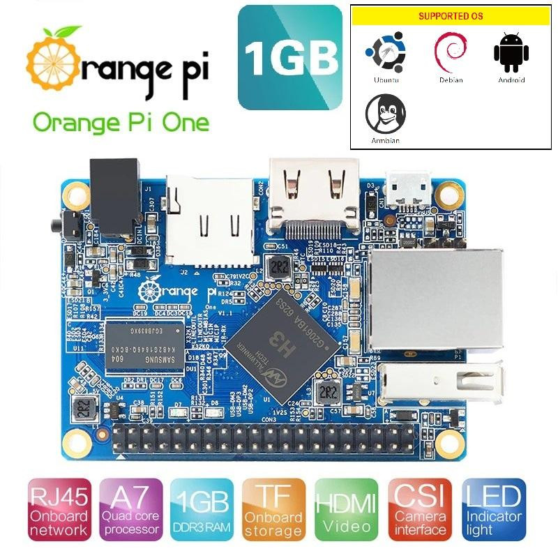 Orange Pi One - 1GB RAM CPU AllWinner H3 Quad-core Cortex-A7